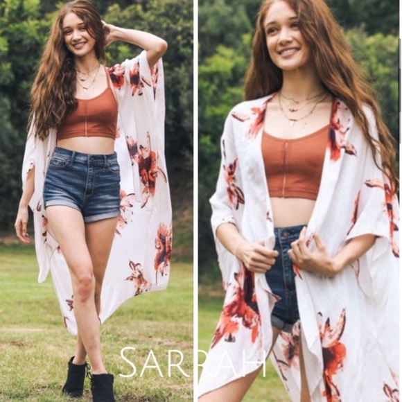 New Bohemian Floral Print Kimono Cardi - Picture 9 of 12